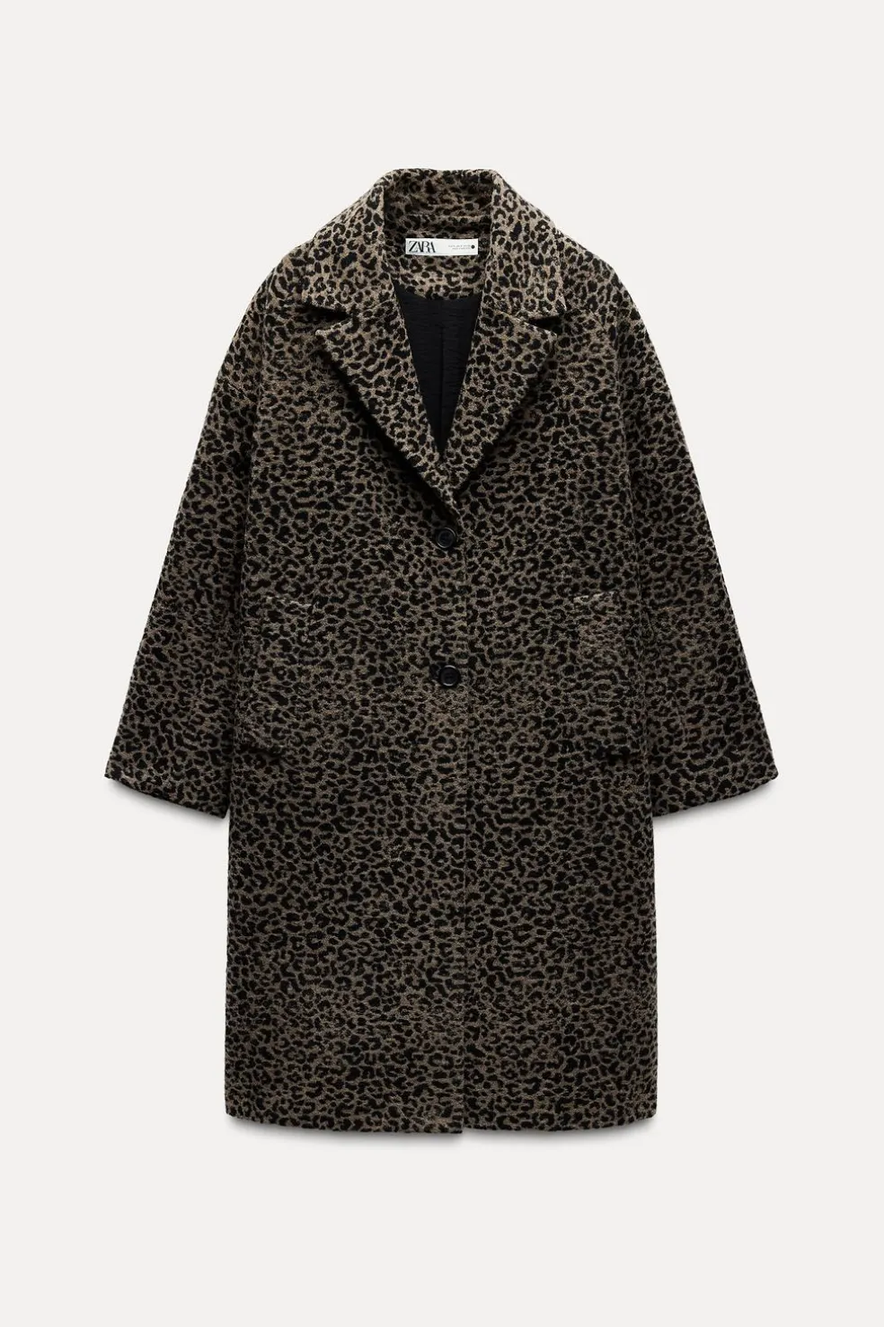 ZARA Sobretudos / Anoraques^CASACO ESTAMPADO ANIMAL MISTURA LÃ ZW COLLECTION Leopardo