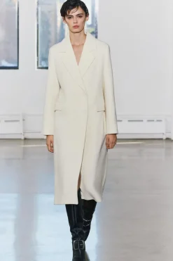 ZARA Sobretudos / Anoraques^CASACO JUSTO MISTURA DE LÃ MANTECO ZW COLLECTION Branco