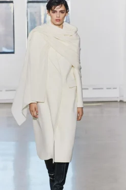 ZARA Sobretudos / Anoraques^CASACO JUSTO MISTURA DE LÃ MANTECO ZW COLLECTION Branco