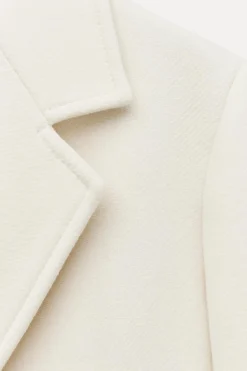 ZARA Sobretudos / Anoraques^CASACO JUSTO MISTURA DE LÃ MANTECO ZW COLLECTION Branco