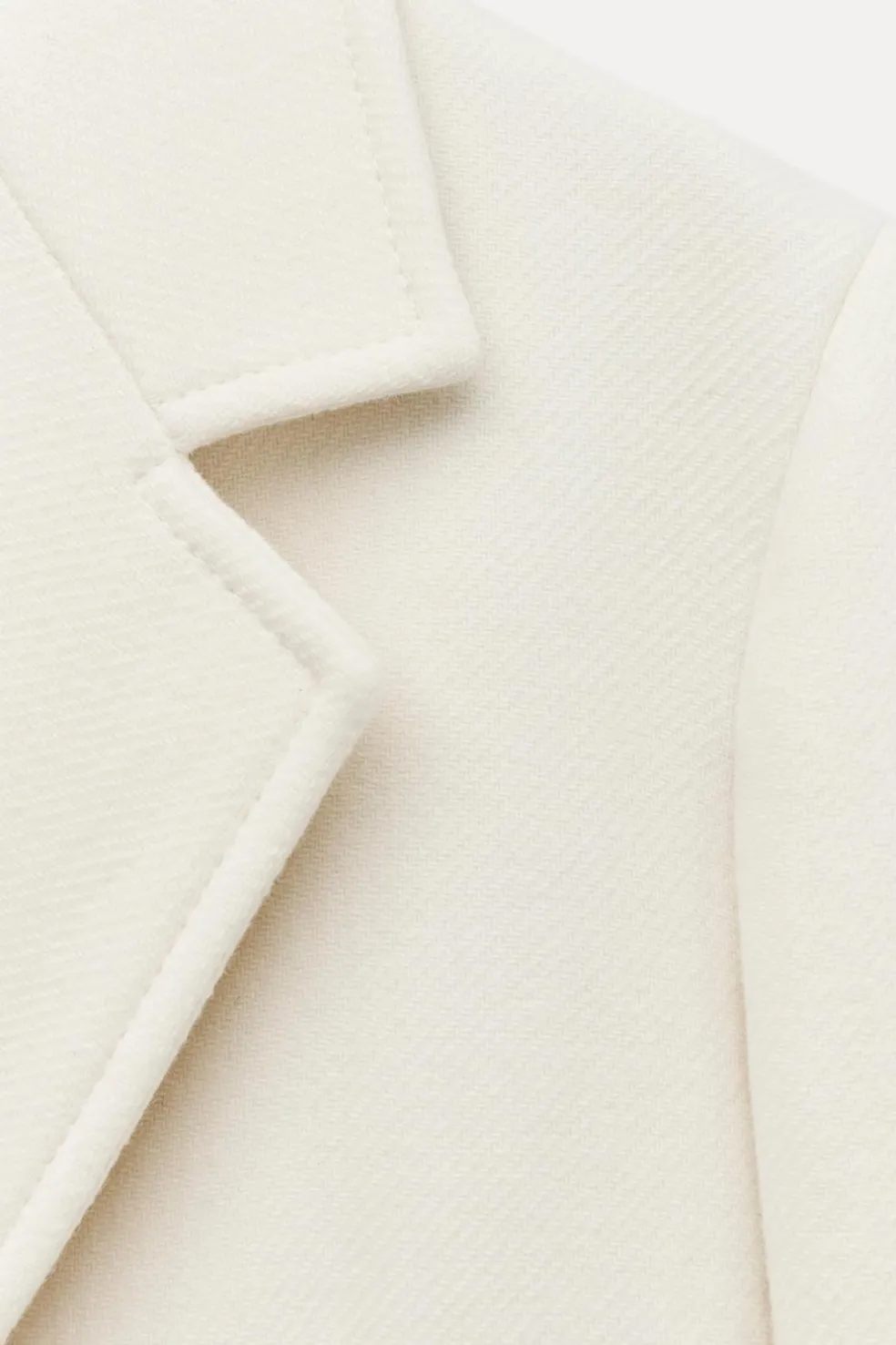 ZARA Sobretudos / Anoraques^CASACO JUSTO MISTURA DE LÃ MANTECO ZW COLLECTION Branco