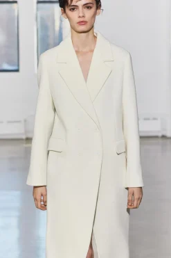 ZARA Sobretudos / Anoraques^CASACO JUSTO MISTURA DE LÃ MANTECO ZW COLLECTION Branco