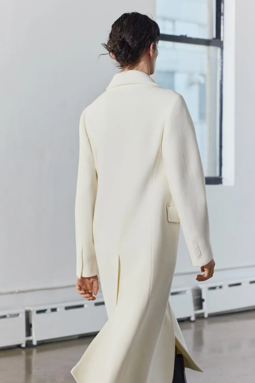 ZARA Sobretudos / Anoraques^CASACO JUSTO MISTURA DE LÃ MANTECO ZW COLLECTION Branco