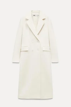 ZARA Sobretudos / Anoraques^CASACO JUSTO MISTURA DE LÃ MANTECO ZW COLLECTION Branco
