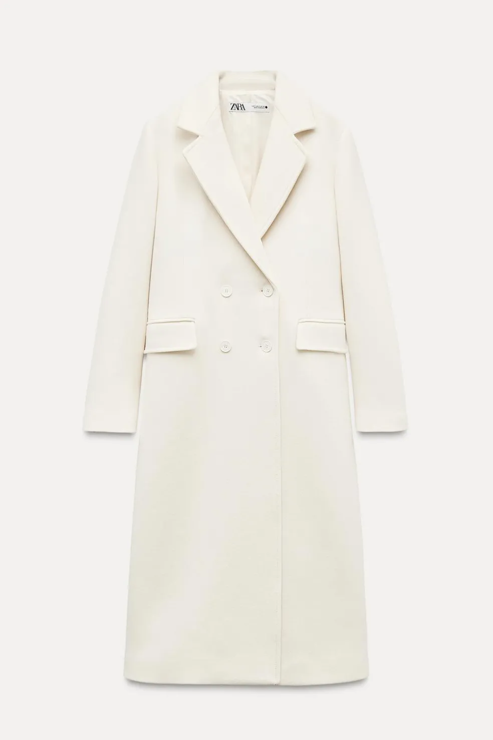 ZARA Sobretudos / Anoraques^CASACO JUSTO MISTURA DE LÃ MANTECO ZW COLLECTION Branco