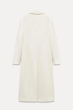 ZARA Sobretudos / Anoraques^CASACO JUSTO MISTURA DE LÃ MANTECO ZW COLLECTION Branco