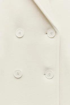 ZARA Sobretudos / Anoraques^CASACO JUSTO MISTURA DE LÃ MANTECO ZW COLLECTION Branco