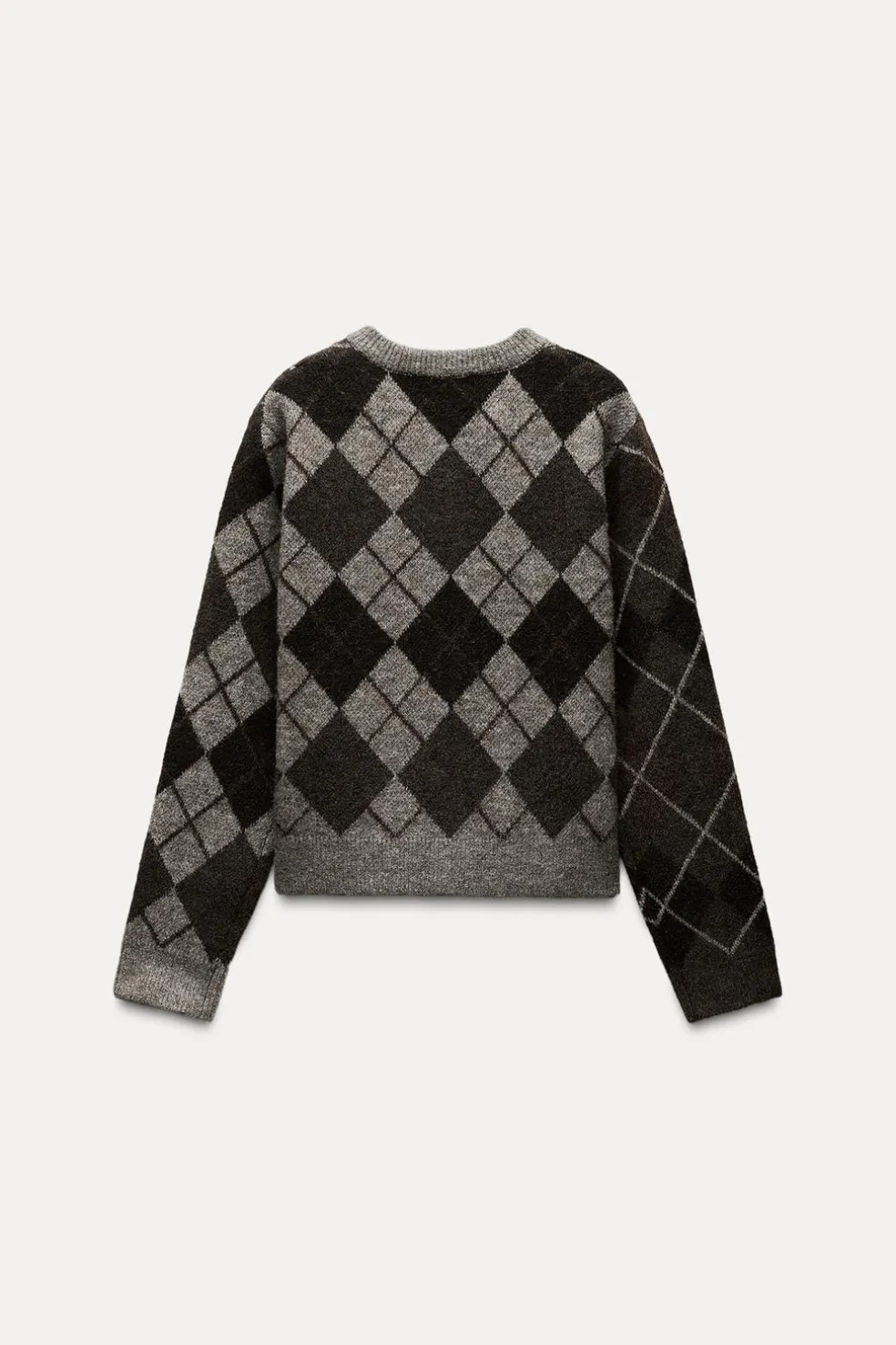 ZARA Cardigan / Camisolas|Malha^CASACO MALHA LOSANGOS Castanho