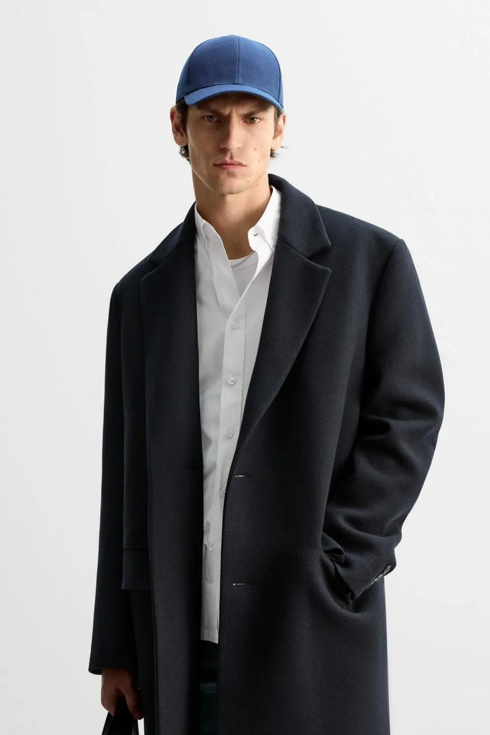 ZARA Vestuário De Inverno|Sobretudos / Gabardinas^CASACO OVERSIZED FIT Azul-marinho