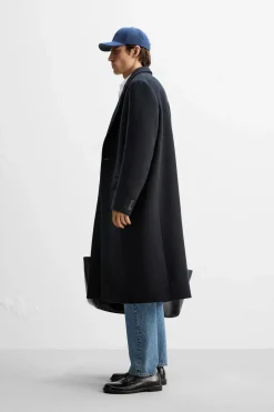 ZARA Vestuário De Inverno|Sobretudos / Gabardinas^CASACO OVERSIZED FIT Azul-marinho