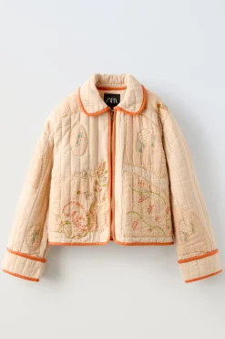CASACO PATCHWORK BORDADOS-ZARA Online