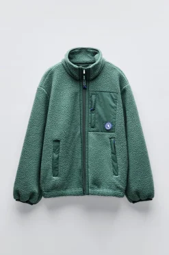 CASACO POLAR CONTRASTE-ZARA Fashion