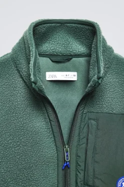 CASACO POLAR CONTRASTE-ZARA Fashion