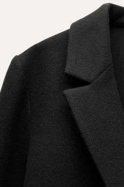 ZARA Winter Layersnew|Sobretudos / Anoraques^CASACO SOFT BOTÃO Preto