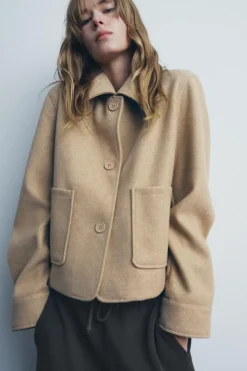 ZARA Winter Layersnew|Blusões^CASACO SUAVE COM BOLSOS Torrado-vigoré