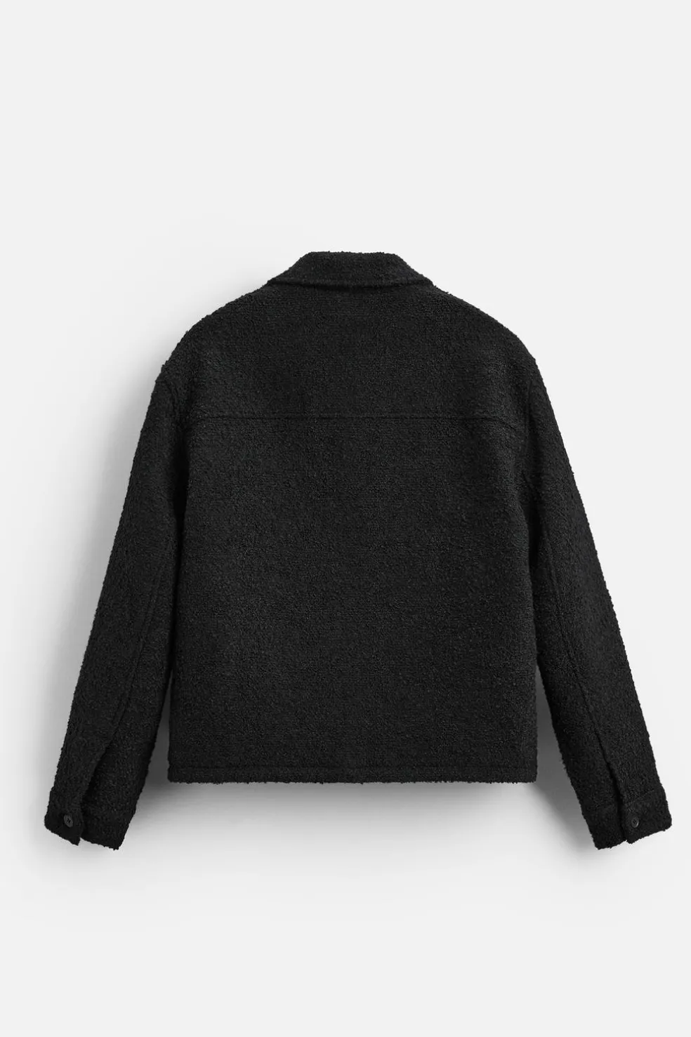 ZARA Vestuário De Inverno|Blusões^CASACO TEXTURA BOUCLÉ Preto