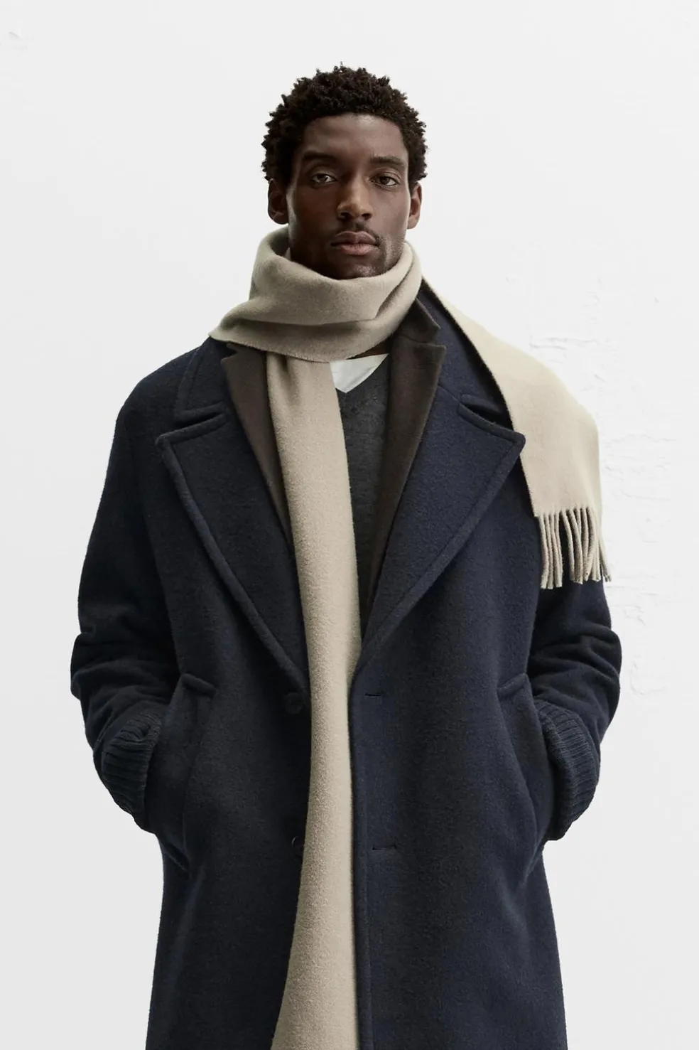 ZARA Vestuário De Inverno|Sobretudos / Gabardinas^CASACO TEXTURA MISTURA DE LÃ Azul-marinho