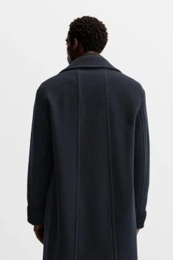 ZARA Vestuário De Inverno|Sobretudos / Gabardinas^CASACO TEXTURA MISTURA DE LÃ Azul-marinho