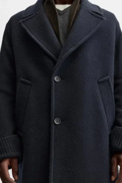 ZARA Vestuário De Inverno|Sobretudos / Gabardinas^CASACO TEXTURA MISTURA DE LÃ Azul-marinho