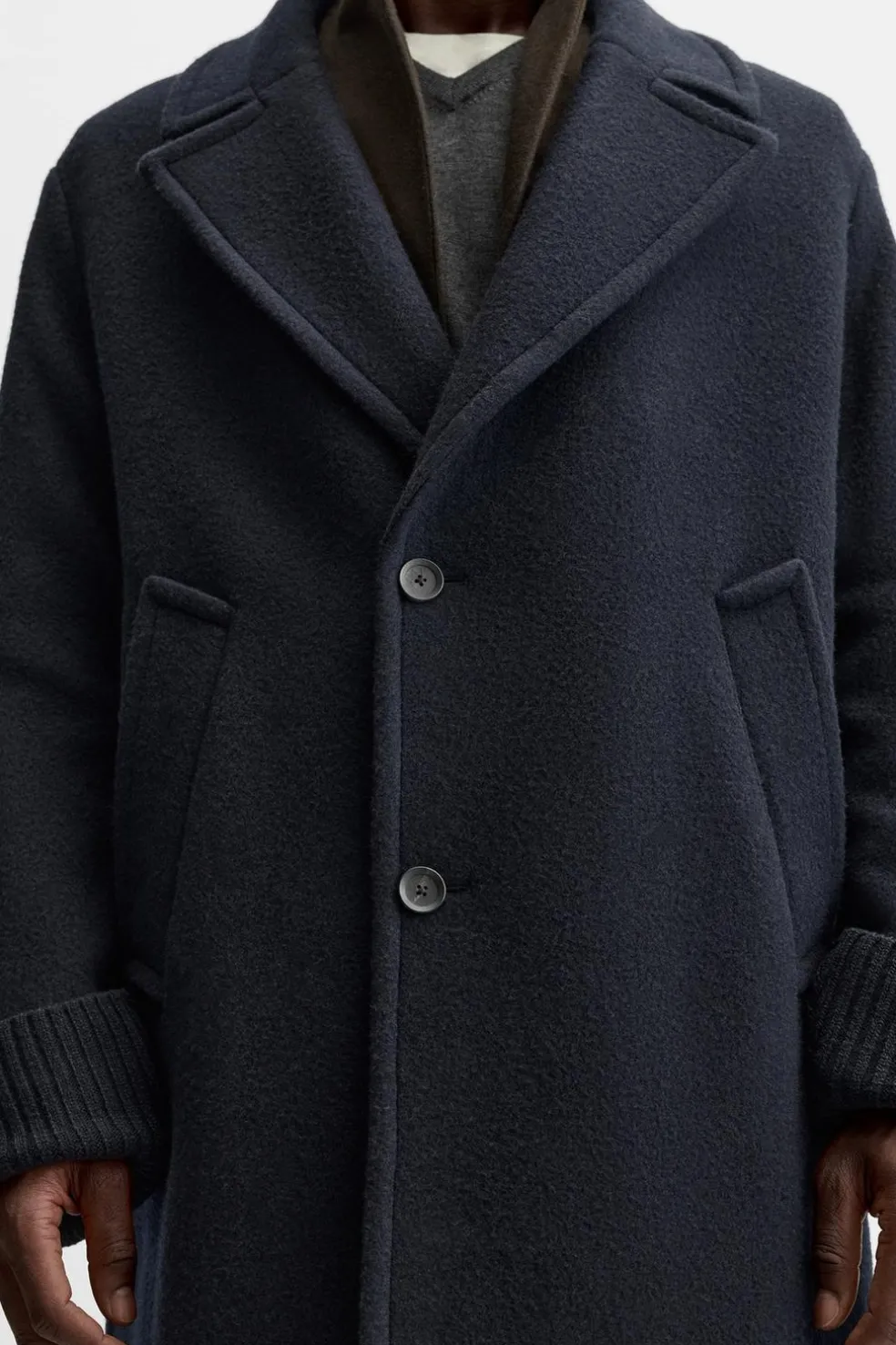 ZARA Vestuário De Inverno|Sobretudos / Gabardinas^CASACO TEXTURA MISTURA DE LÃ Azul-marinho