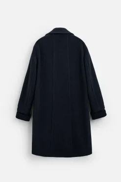 ZARA Vestuário De Inverno|Sobretudos / Gabardinas^CASACO TEXTURA MISTURA DE LÃ Azul-marinho