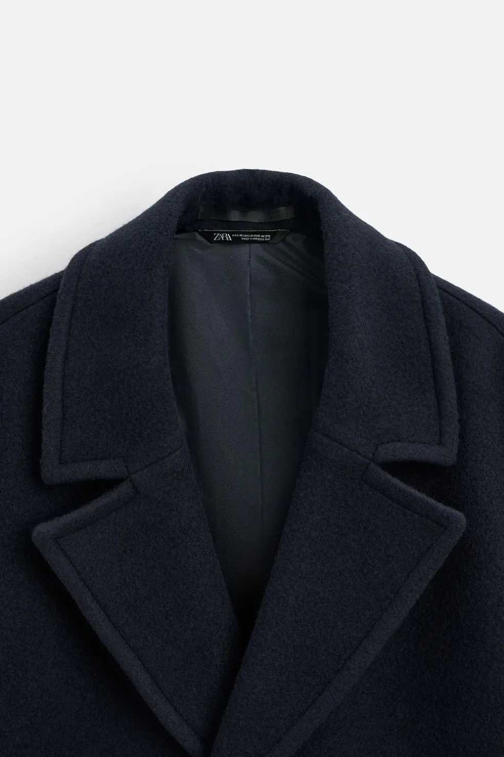 ZARA Vestuário De Inverno|Sobretudos / Gabardinas^CASACO TEXTURA MISTURA DE LÃ Azul-marinho
