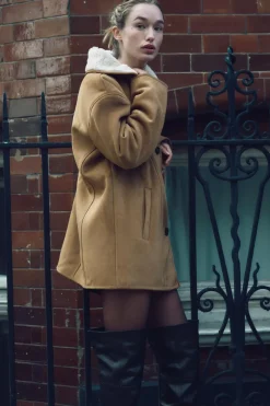 ZARA Winter Layersnew|Sobretudos / Anoraques^CASACO TRÊS QUARTOS DE DUPLA FACE torrado