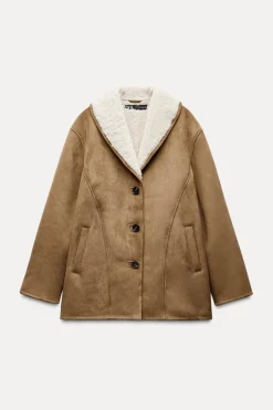 ZARA Winter Layersnew|Sobretudos / Anoraques^CASACO TRÊS QUARTOS DE DUPLA FACE torrado