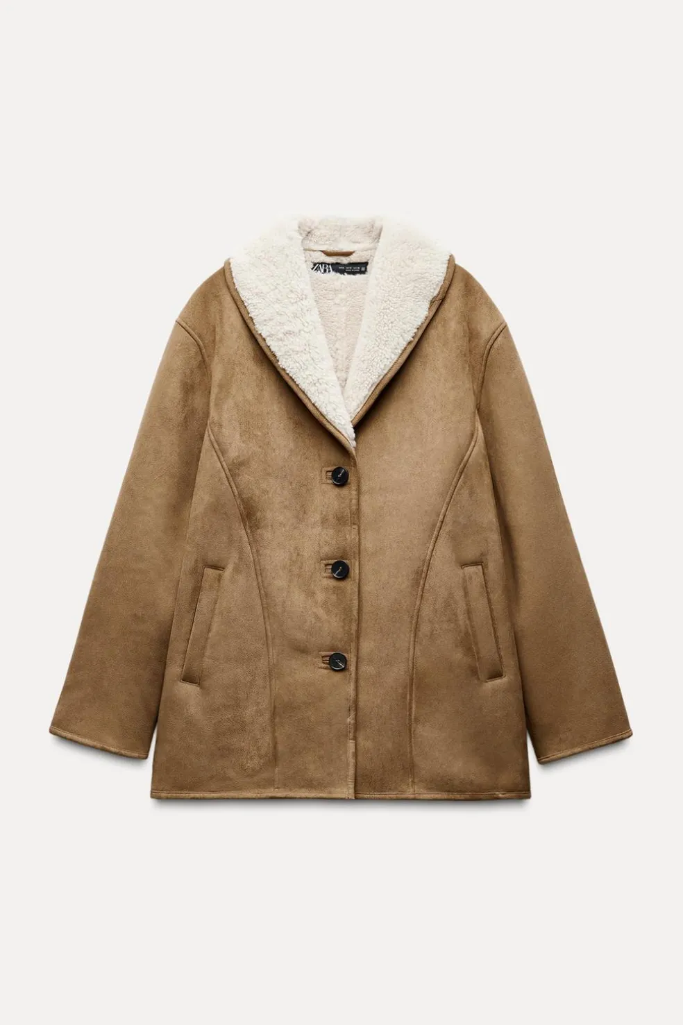 ZARA Winter Layersnew|Sobretudos / Anoraques^CASACO TRÊS QUARTOS DE DUPLA FACE torrado