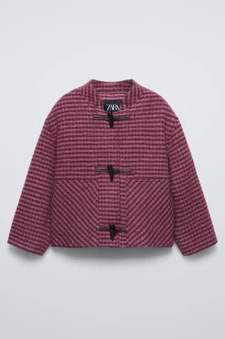CASACO XADREZ COM ALAMARES-ZARA Cheap