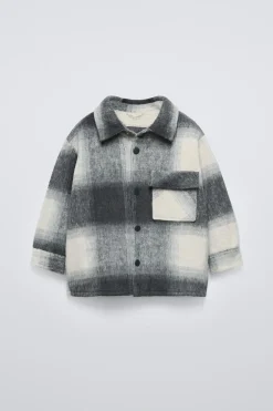 CASACO XADREZ FORRO COM EFEITO DE PELO ENCARACOLADO-ZARA Fashion