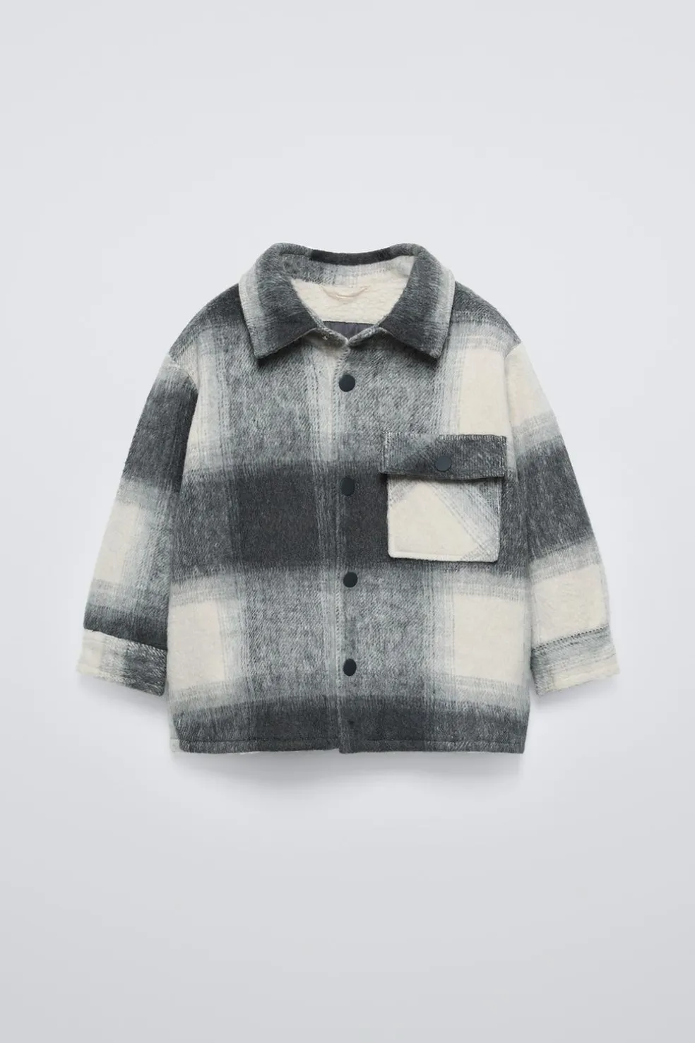 CASACO XADREZ FORRO COM EFEITO DE PELO ENCARACOLADO-ZARA Fashion