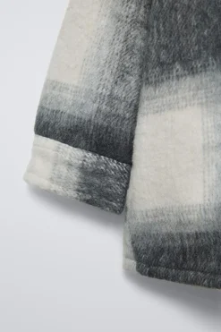 CASACO XADREZ FORRO COM EFEITO DE PELO ENCARACOLADO-ZARA Fashion