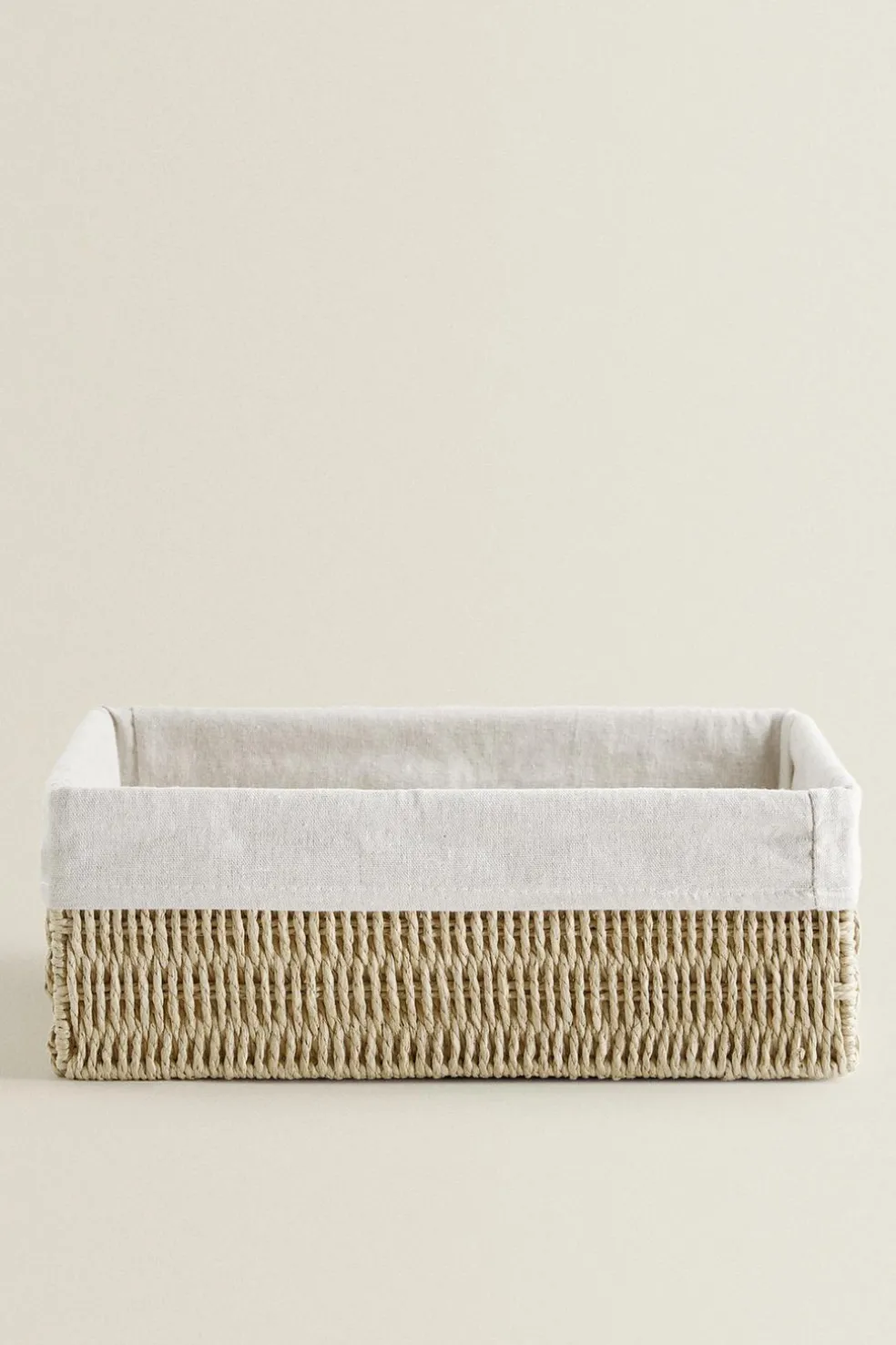 ZARA Lavandarias / Limpeza|Lavandarias / Limpeza^CESTA RETANGULAR TECIDO INTERIOR Bege-claro