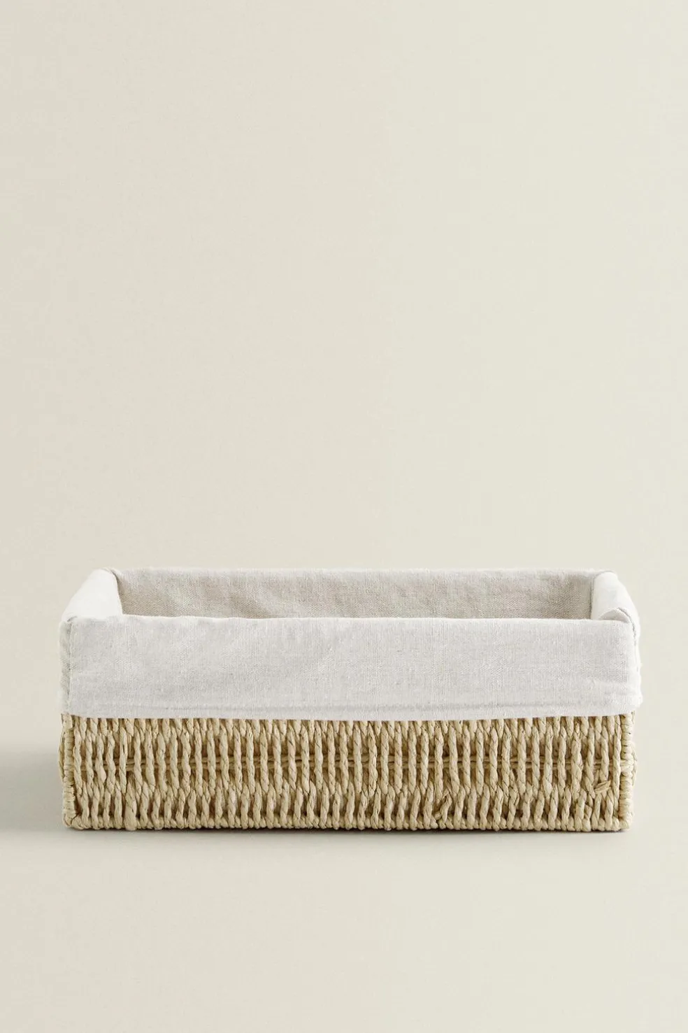 ZARA Lavandarias / Limpeza|Lavandarias / Limpeza^CESTA RETANGULAR TECIDO INTERIOR Bege-claro