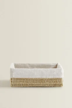 ZARA Lavandarias / Limpeza|Lavandarias / Limpeza^CESTA RETANGULAR TECIDO INTERIOR Bege-claro