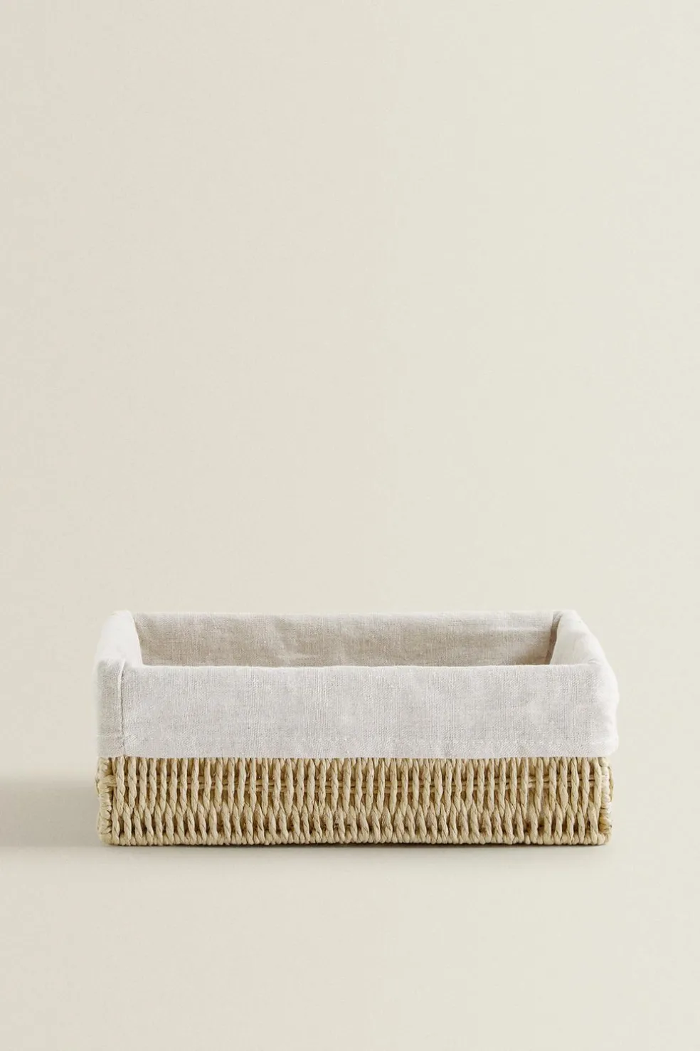 ZARA Lavandarias / Limpeza|Lavandarias / Limpeza^CESTA RETANGULAR TECIDO INTERIOR Bege-claro