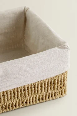 ZARA Lavandarias / Limpeza|Lavandarias / Limpeza^CESTA RETANGULAR TECIDO INTERIOR Bege-claro