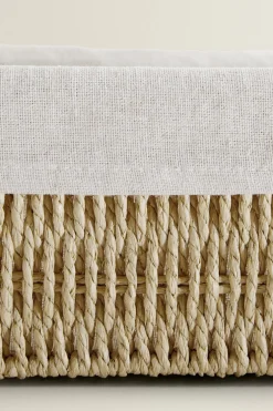 ZARA Lavandarias / Limpeza|Lavandarias / Limpeza^CESTA RETANGULAR TECIDO INTERIOR Bege-claro