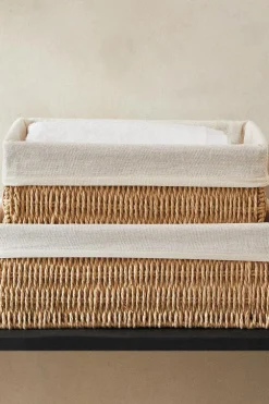 ZARA Lavandarias / Limpeza|Lavandarias / Limpeza^CESTA RETANGULAR TECIDO INTERIOR Bege-claro