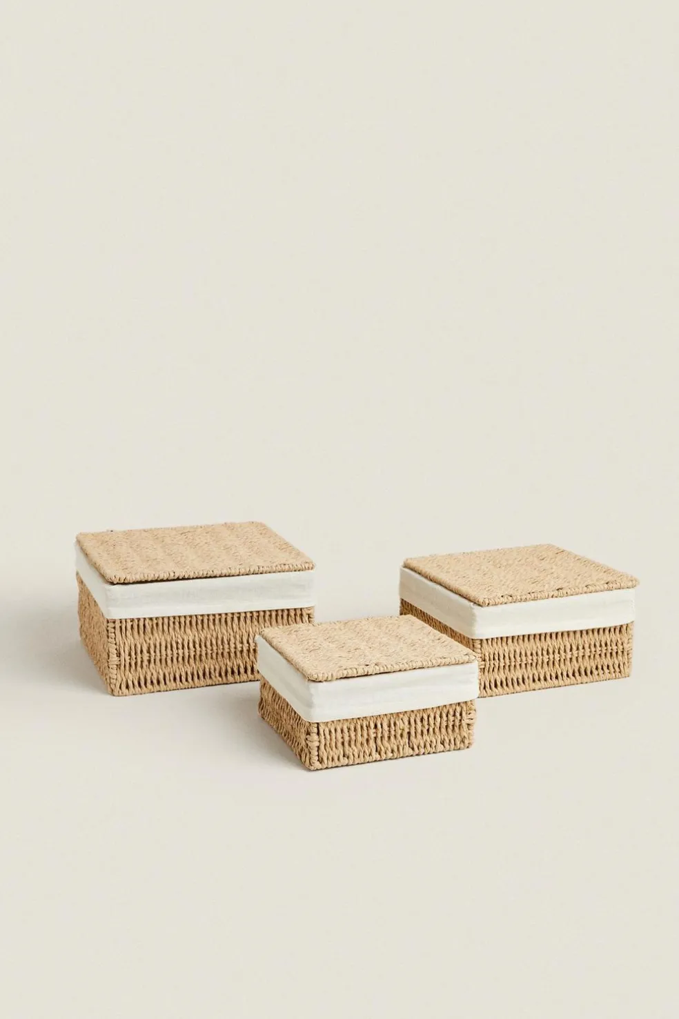 ZARA Lavandarias / Limpeza|Lavandarias / Limpeza^CESTO COM TECIDO INTERIOR Bege-claro