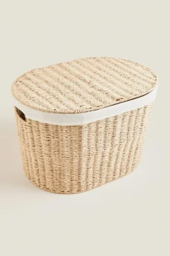 ZARA Lavandarias / Limpeza|Lavandarias / Limpeza^CESTO DE ROUPA OVAL TECIDO INTERIOR Bege-claro