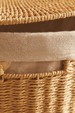 ZARA Lavandarias / Limpeza|Lavandarias / Limpeza^CESTO DE ROUPA OVAL TECIDO INTERIOR Bege-claro