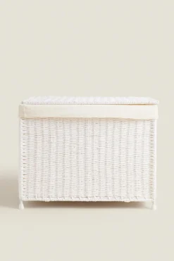 ZARA Lavandarias / Limpeza|Lavandarias / Limpeza^CESTO DE ROUPA RETANGULAR TECIDO INTERIOR Branco