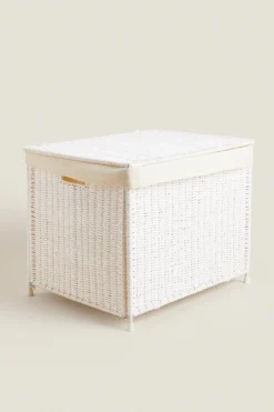 ZARA Lavandarias / Limpeza|Lavandarias / Limpeza^CESTO DE ROUPA RETANGULAR TECIDO INTERIOR Branco