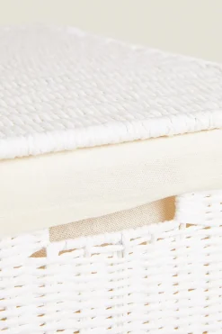 ZARA Lavandarias / Limpeza|Lavandarias / Limpeza^CESTO DE ROUPA RETANGULAR TECIDO INTERIOR Branco