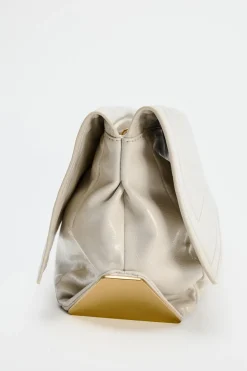 ZARA Malas^CLUTCH COM DETALHE METÁLICO Cru