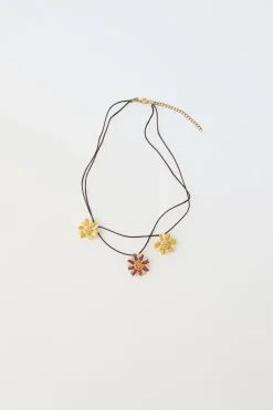 COLAR DE CORDA COM FLORES-ZARA Best