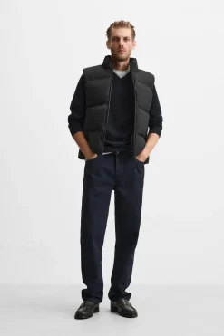 ZARA Blusões|Casacos De Pluma^COLETE ACOLCHOADO Preto
