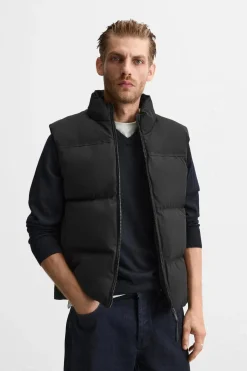 ZARA Blusões|Casacos De Pluma^COLETE ACOLCHOADO Preto